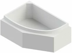 Schedel Keramag Renova Nr.1 Support De Baignoire D'angle SW13042A 150x100cm, Droite, Avec étagère, Hauteur 57cm