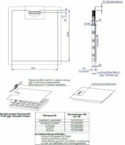 Schedel Line Flow élément De Douche LI2KF609010 90 X 100 Cm, Pente D'un Côté -Fournitures De Salle De Bain Soldes Schedel Line Flow element de douche LI2KF609010 90 x 100 cm pente dand 39un cote 1