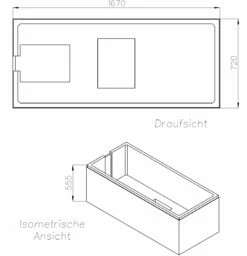 Schedel MULTISTAR Support De Bain Standard SW10001 170x75cm, Hauteur 55,5cm, Avec 2 Côtés Droits -Fournitures De Salle De Bain Soldes Schedel MULTISTAR Support de bain standard SW10001 170x75cm hauteur 555cm avec 2 cotes droits 1