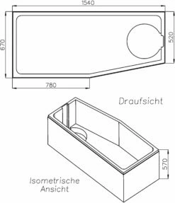 Schedel Match0 SW10111 157x70cm, Pied De Pied Droit, Hauteur 57cm -Fournitures De Salle De Bain Soldes Schedel Match0 SW10111 157x70cm pied de pied droit hauteur 57cm 1