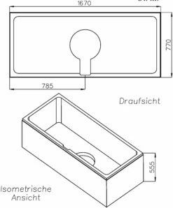Schedel Match0 SW11444 170x80cm, Trop-plein à L'arrière, Hauteur 55,5cm -Fournitures De Salle De Bain Soldes Schedel Match0 SW11444 170x80cm trop plein a land 39arriere hauteur 555cm 1