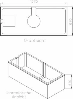 Schedel Match0 SW11470 160x70cm, Hauteur 57cm -Fournitures De Salle De Bain Soldes Schedel Match0 SW11470 160x70cm hauteur 57cm 1