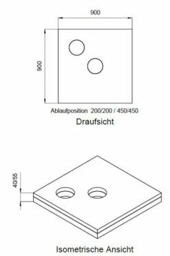 Schedel MultiStar Plan Base SK32212 900x900x40 / 55mm, Carré, Jeu De 2, Pour Kessel -Fournitures De Salle De Bain Soldes Schedel MultiStar Plan base SK32212 900x900x40 55mm carre jeu de 2 pour Kessel 1