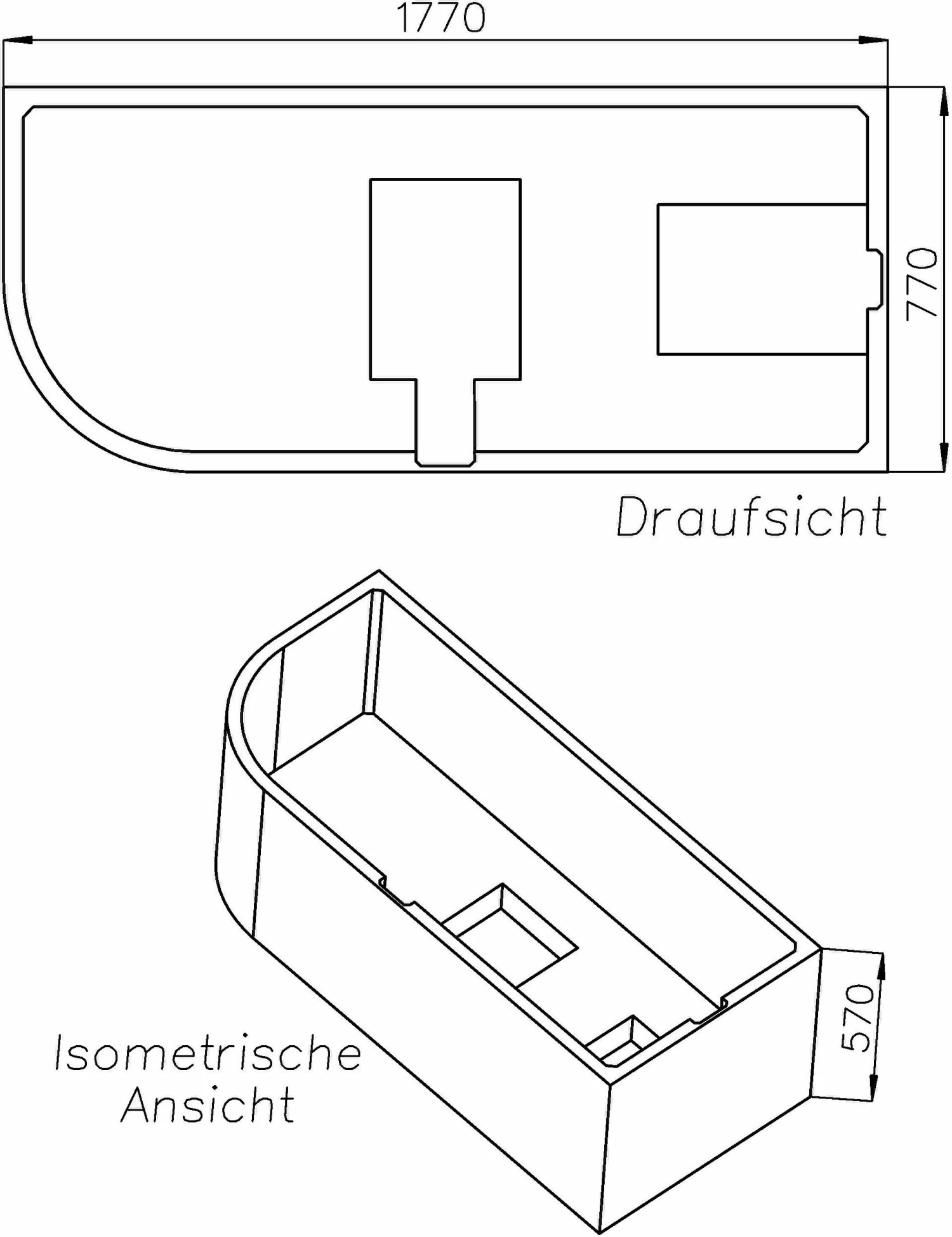 Schedel Support De Schedel SW13757 180x80cm, Droit, Partiellement Ovale, Hauteur 57cm 4 Schedel Support De Schedel SW13757 180x80cm, Droit, Partiellement Ovale, Hauteur 57cm – Image 2