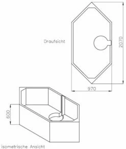 Schedel XL Hoesch Support De Bain Armada SW12508 210x100cm, 6 Angles, Hauteur 60cm -Fournitures De Salle De Bain Soldes Schedel XL Hoesch Support de bain Armada SW12508 210x100cm 6 angles hauteur 60cm 1