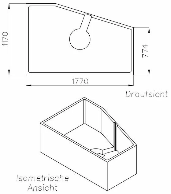 Schedel XL Hoesch Support De Bain Spectra SW13462 180x120cm, Droite, Hauteur 61cm 4 Schedel XL Hoesch Support De Bain Spectra SW13462 180x120cm, Droite, Hauteur 61cm – Image 2