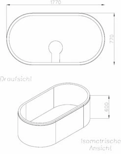 Schedel XL Hoesch Support De Bain Spectra SW13761 180x80cm, Ovale, Hauteur 60cm -Fournitures De Salle De Bain Soldes Schedel XL Hoesch Support de bain Spectra SW13761 180x80cm ovale hauteur 60cm 1