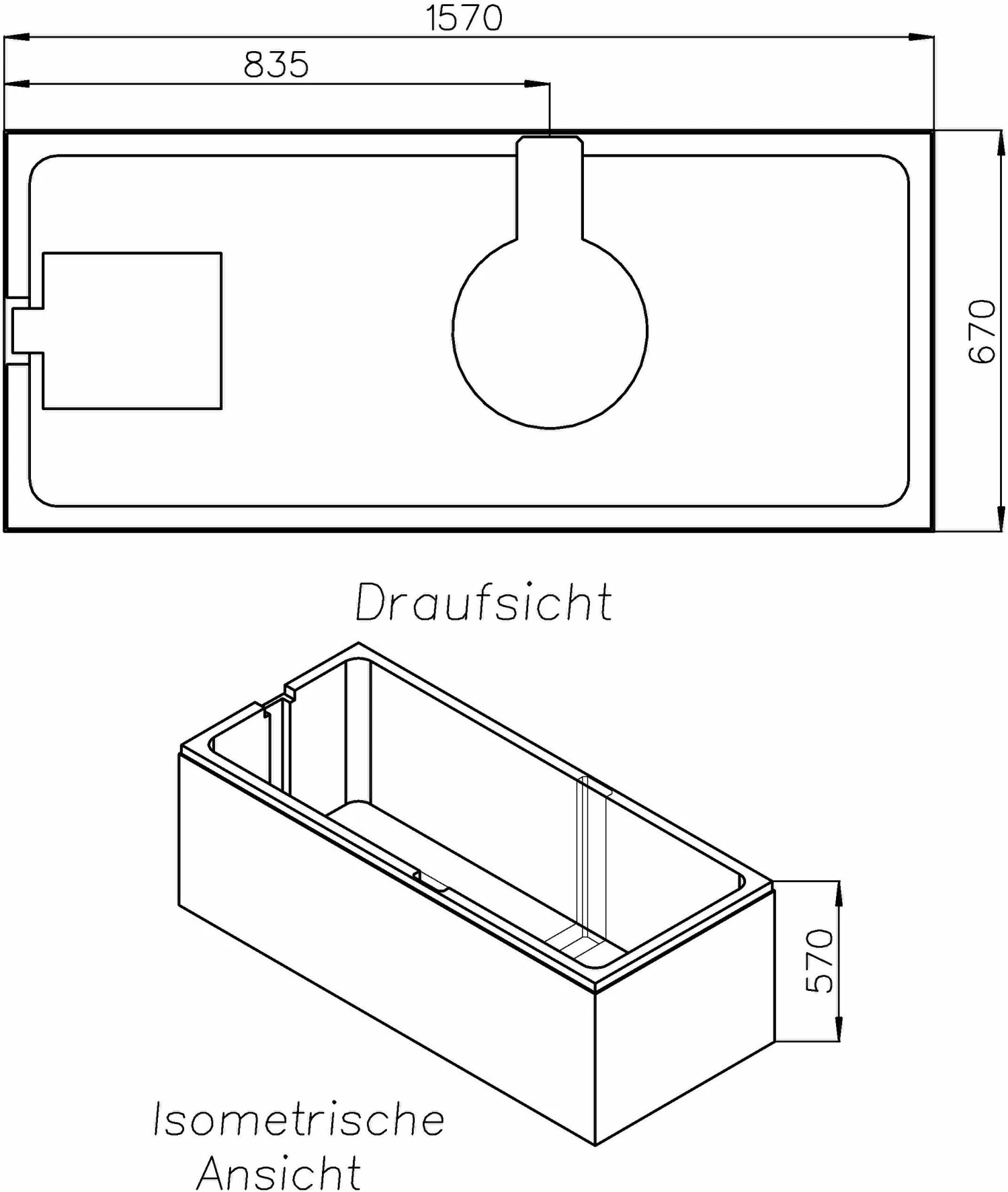 Schedel XL Villeroy & Boch Loop & Friends Support De Baignoire Solo SW16016 160x70cm, Hauteur 57cm 4 Schedel XL Villeroy & Boch Loop & Friends Support De Baignoire Solo SW16016 160x70cm, Hauteur 57cm – Image 2