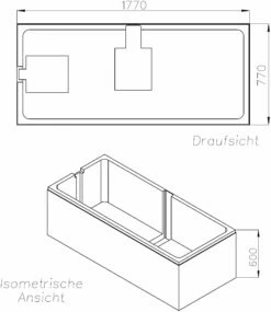 Schedel XL Villeroy & Boch Bain Villeroy & Boch Cetus SW14751 180x80cm, Hauteur 60cm -Fournitures De Salle De Bain Soldes Schedel XL Villeroy and Boch bain Villeroy and Boch Cetus SW14751 180x80cm hauteur 60cm 1