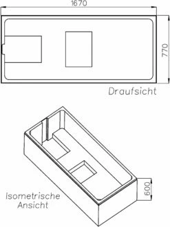 Schedel XL Support De Baignoire De Régate Hoesch SW13758 170x80mm, Hauteur 57cm -Fournitures De Salle De Bain Soldes Schedel XL support de baignoire de regate Hoesch SW13758 170x80mm hauteur 57cm 1