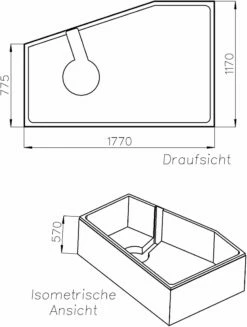 Schedel Match0 SW11201 180x120cm, Droite, Hauteur 57cm -Fournitures De Salle De Bain Soldes Schedel match0 SW11201 180x120cm droite hauteur 57cm 1