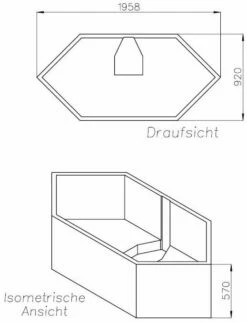 Schedel Support De Tonic II SW16120 200x95cm, Hexagonal, Hauteur 57cm -Fournitures De Salle De Bain Soldes Schedel support de Tonic II SW16120 200x95cm hexagonal hauteur 57cm 1
