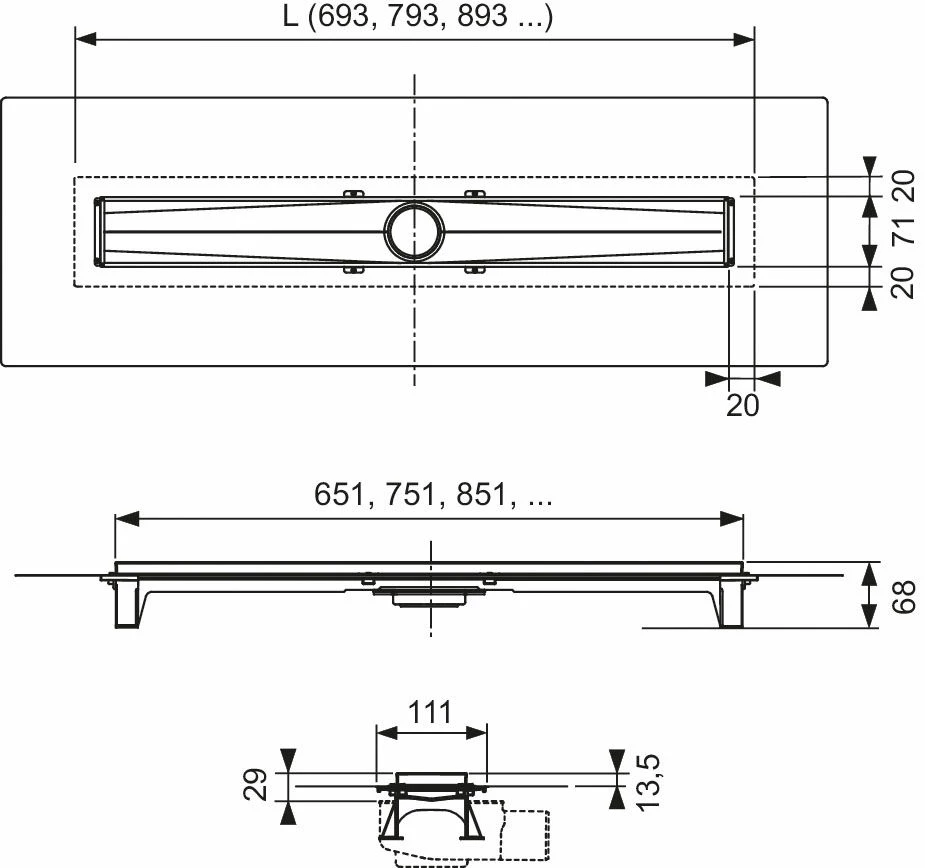 TECE Caniveau De Douche TECEdrainline 601002 1000 Mm, Collier D'étanchéité Seal System Monté 5 TECE Caniveau De Douche TECEdrainline 601002 1000 Mm, Collier D'étanchéité Seal System Monté – Image 3
