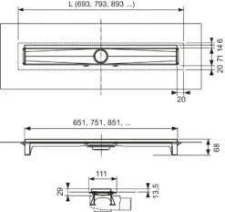 TECE Caniveau De Douche TECEdrainline 601003 1000 Mm, Avec Support De Carrelage Mural, Collier D'étanchéité Seal System -Fournitures De Salle De Bain Soldes TECE Caniveau de douche TECEdrainline 601003 1000 mm avec support de carrelage mural collier dand 39etancheite Seal System 2