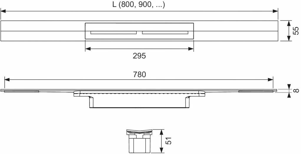 TECE Caniveau De Douche 671600 Largeur 55 Mm, 1600 Mm, Brossé 5 TECE Caniveau De Douche 671600 Largeur 55 Mm, 1600 Mm, Brossé – Image 3