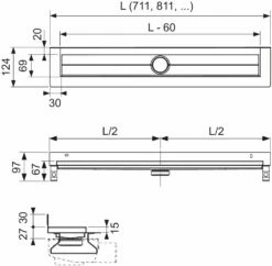 TECEdrainline Douche De Drain 600701 700mm, Avec Le Mur Et La Bande D'étanchéité Système Seal -Fournitures De Salle De Bain Soldes TECEdrainline douche de drain 600701 700mm avec le mur et la bande dand 39etancheite Systeme Seal 2