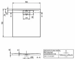 Villeroy Und Boch Architectura Metalrim Douche DA9090ARA148V01 Blanc , 90x90x4.8cm -Fournitures De Salle De Bain Soldes Villeroy und Boch Architectura Metalrim douche DA9090ARA148V01 blanc 90x90x4.8cm 2