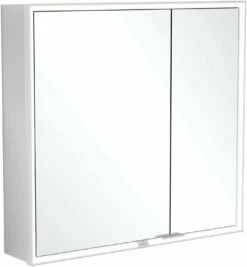 Villeroy Und Boch My View Now Armoire De Toilette à Encastrer A4568000 80 X 75 X 16,8 Cm, éclairage LED, 2 Portes, Avec Interrupteur à Capteur