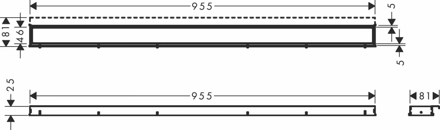Hansgrohe RainDrain Match Caniveau De Douche 56041700 100cm, Set De Finition, Avec Rahmen Réglable En Hauteur, Blanc Mat 4 Hansgrohe RainDrain Match Caniveau De Douche 56041700 100cm, Set De Finition, Avec Rahmen Réglable En Hauteur, Blanc Mat – Image 2